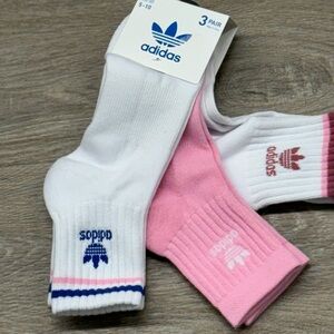 Adidas White Crew Socks 3-Pack NWT SIZE 5-10